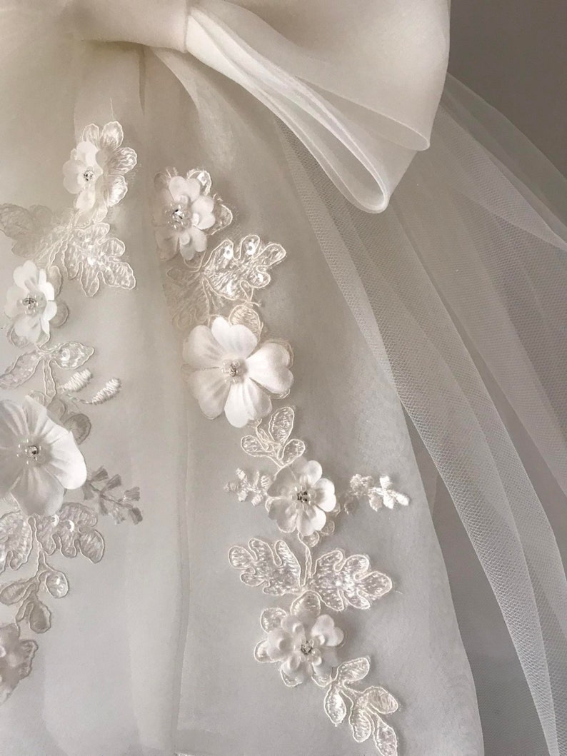 Robe de fille de fleur, SWAROVSKI, robe 3D, robe d'anniversaire, robe de bébé, robe en dentelle, robe tulle, mariage, image 4