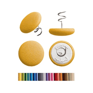 Primpins Long Upholstery Pins - Pure Cotton - 100 Colors Available - Fabric Covered Button Twist Pins - Keeps Furniture Covers in Place