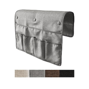 Primpins No Tuck Armchair Caddy with Matching Pin Fasteners - 19 x 24 Inches - Armrest Organizer for Recliner and Couch