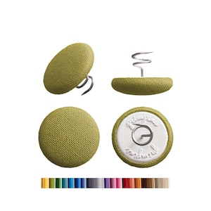 Primpins korte bekledingsspelden - puur katoen - 100 kleuren beschikbaar - met stof beklede knopdraaispelden - houdt meubelhoezen op hun plaats