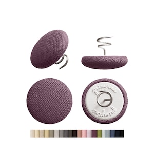 Spilli corti per tappezzeria Primpins - Lino classico - Disponibili in 20 colori - Spilli a torsione con bottone rivestito in tessuto - Mantengono i rivestimenti dei mobili in posizione