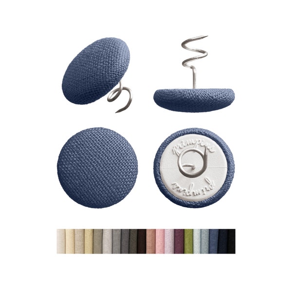 Primpins Long Upholstery Pins - Classic Linen - 20 Colors Available - Fabric Covered Button Twist Pins - Keeps Furniture Covers in Place