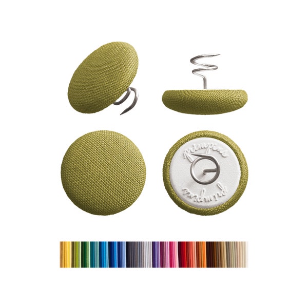 Primpins Short Upholstery Pins - Pure Cotton - 100 Colors Available - Fabric Covered Button Twist Pins - Keeps Furniture Covers in Place