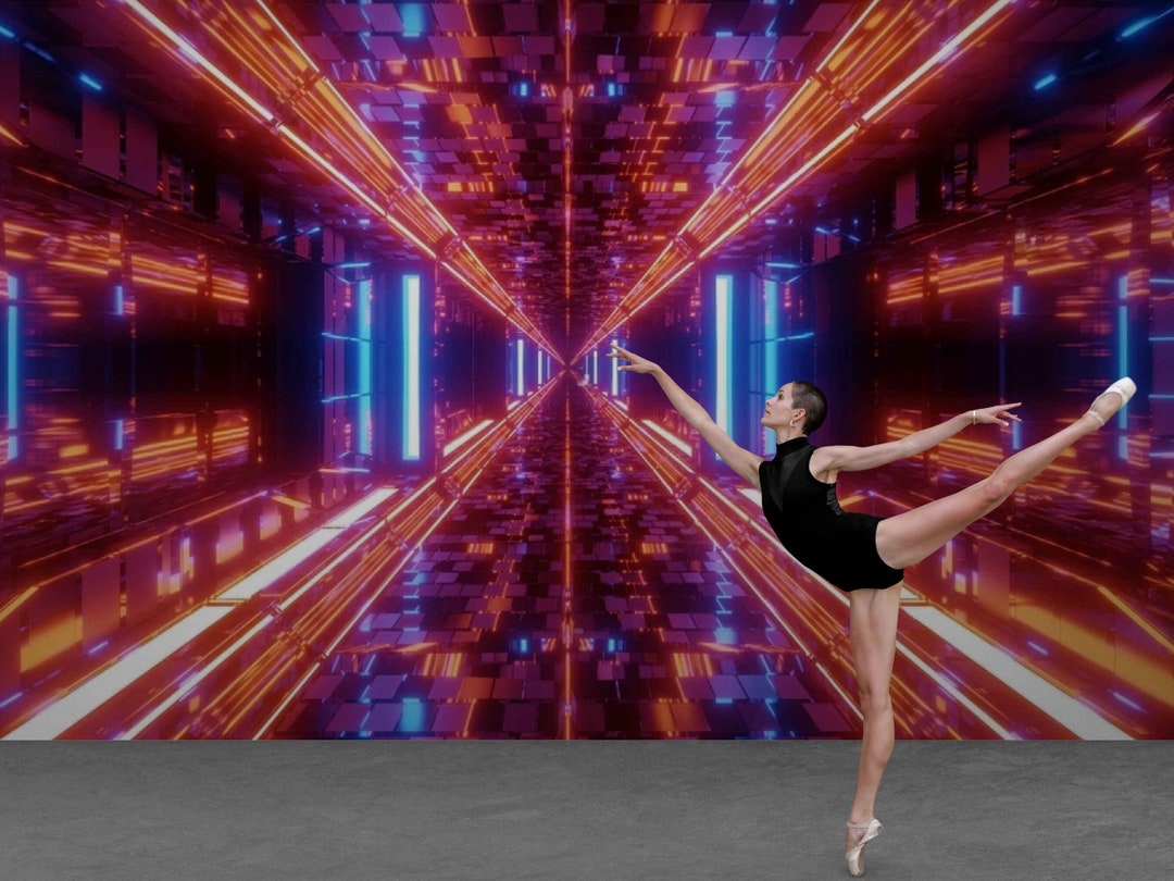 Buy Lazer Light Tunnel Wall Murals Modern Wallpapers Peel and Stick