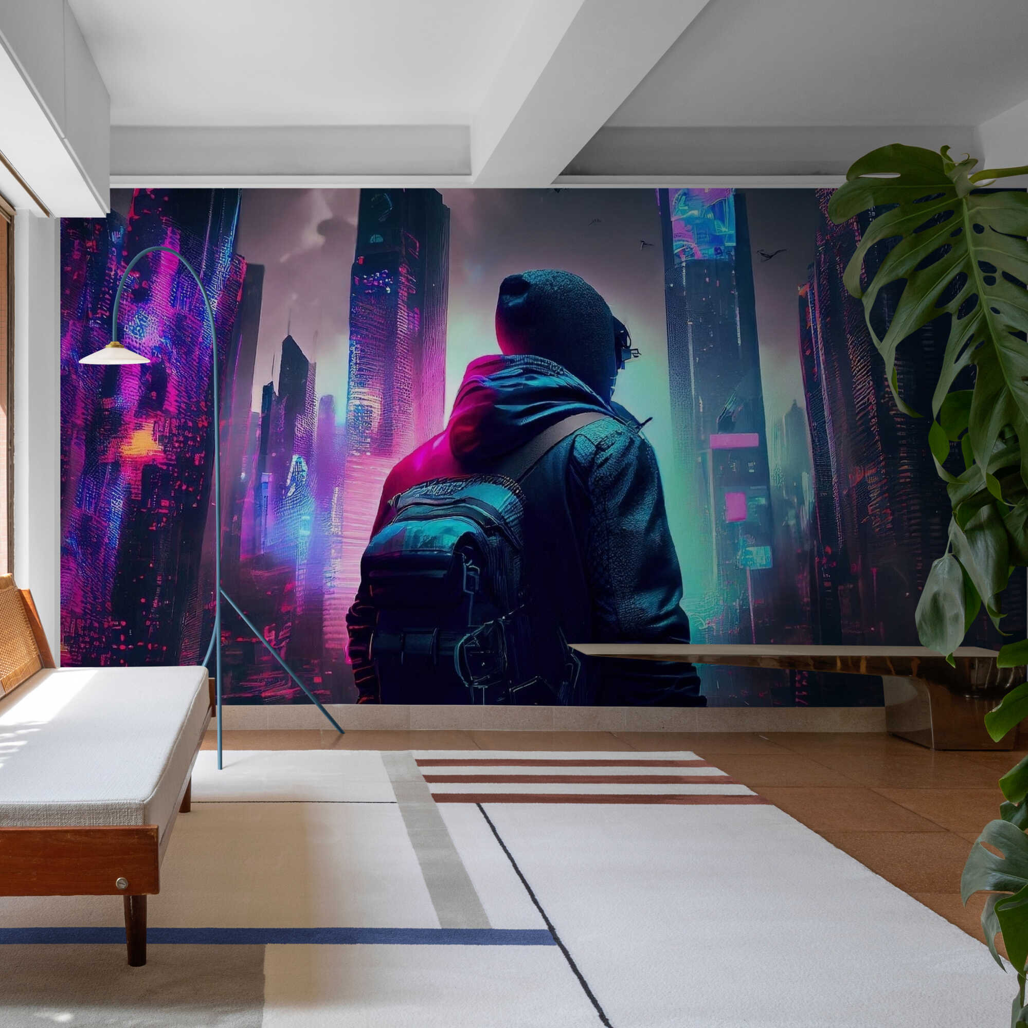 Peel and Stick Wallpaper, Cyberpunk Mural Wallpaper, Poster Cyberpunk