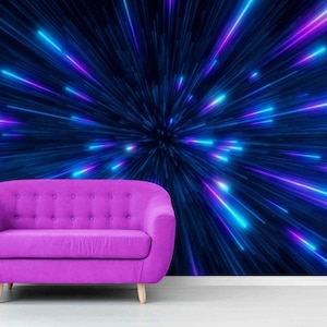 Cyberpunk 3D Wall Mural: Futuristic Tech Peel & Stick Wallpaper