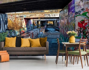 Street Art Graffiti Wall Mural – Urban Removable Wallpaper