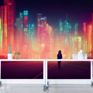 Wallpapers Cyberpunk City Art Wall Mural 3D Night City Wallpaper Dystopian Futuristic Cyberpunk2077 Poster Cyber City Wallpaper