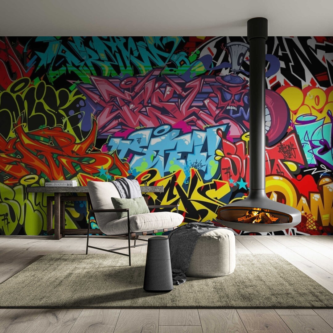 Street Art Graffiti Wall Mural – Peel and Stick Urban Wall Decor for ...
