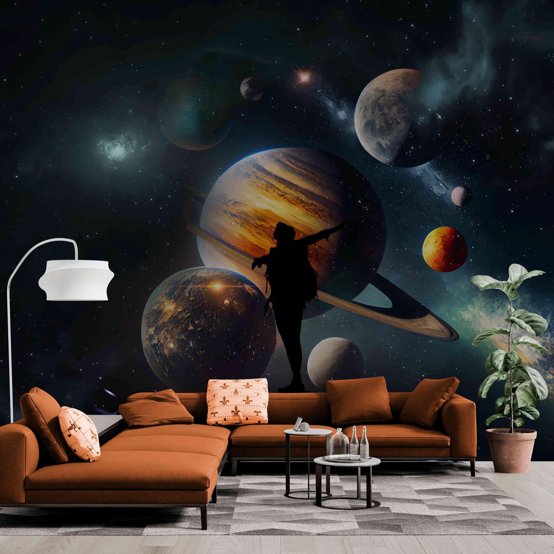 Cosmic Explorer Space Wall Mural – 3D Astronaut Galaxy Peel and Stick ...