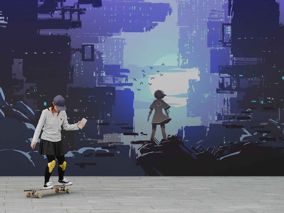 Generate a visually captivating cyberpunk wallpaper showcasing a
