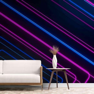 Neon Cyberpunk Wallpaper: Futuristic Vaporwave Wall Mural