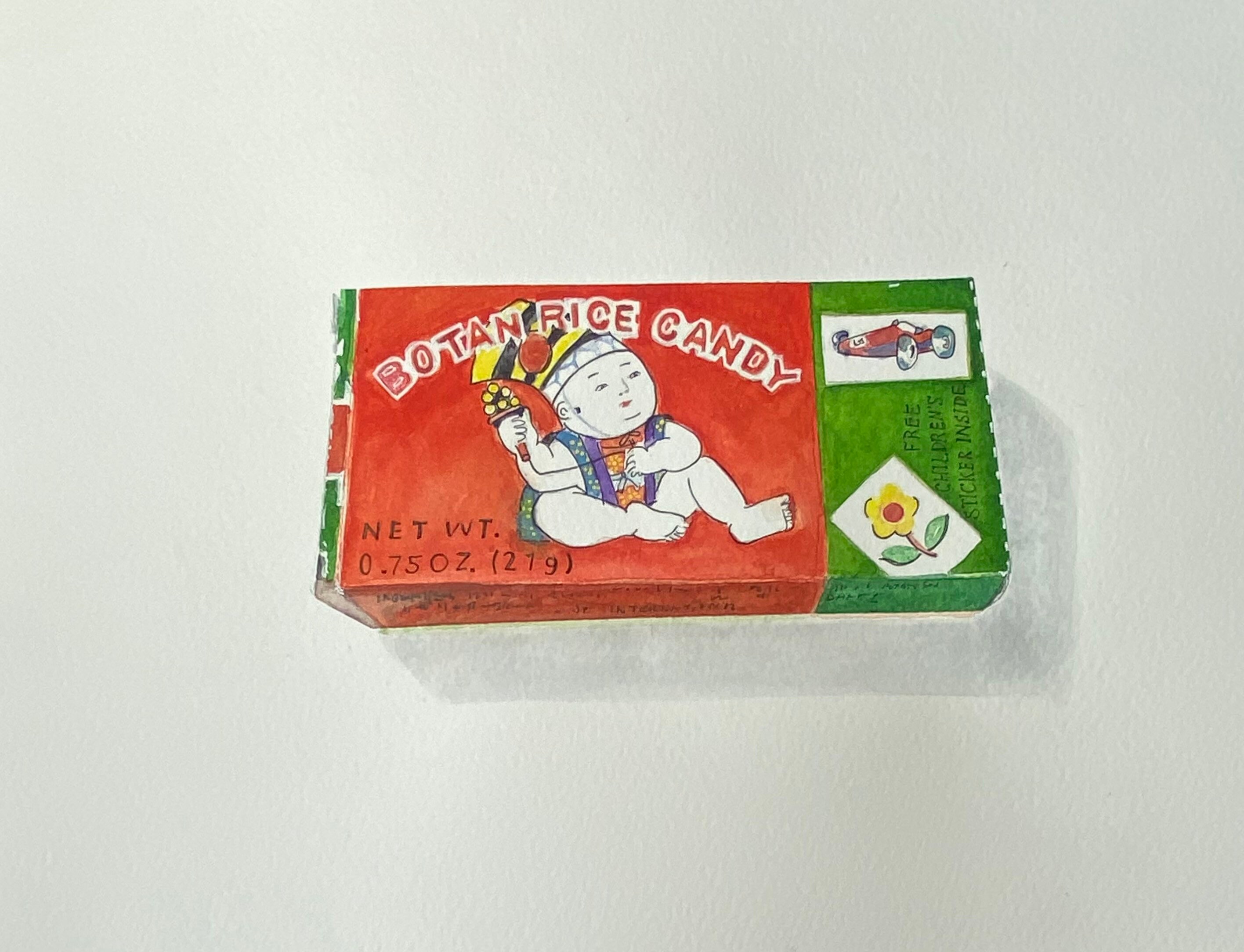 ORIGINAL Watercolour Botan Rice Candy Box the Back - Etsy