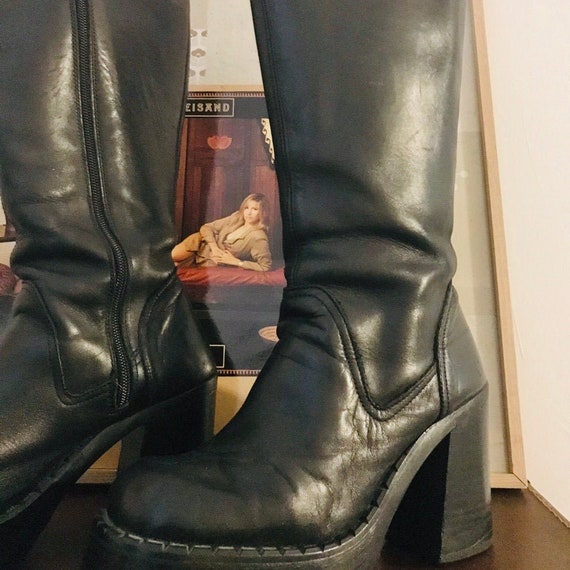 Vintage 90s // Platforms // Destroy // Leather Boo