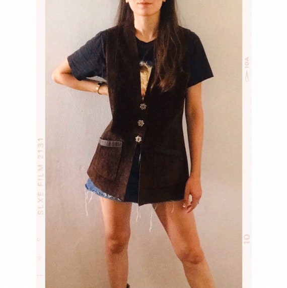 Vintage 70s // Leather // Suede // Vest // UK M/ L