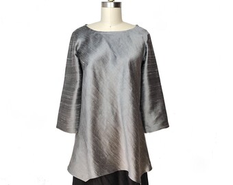 black silk tunic top