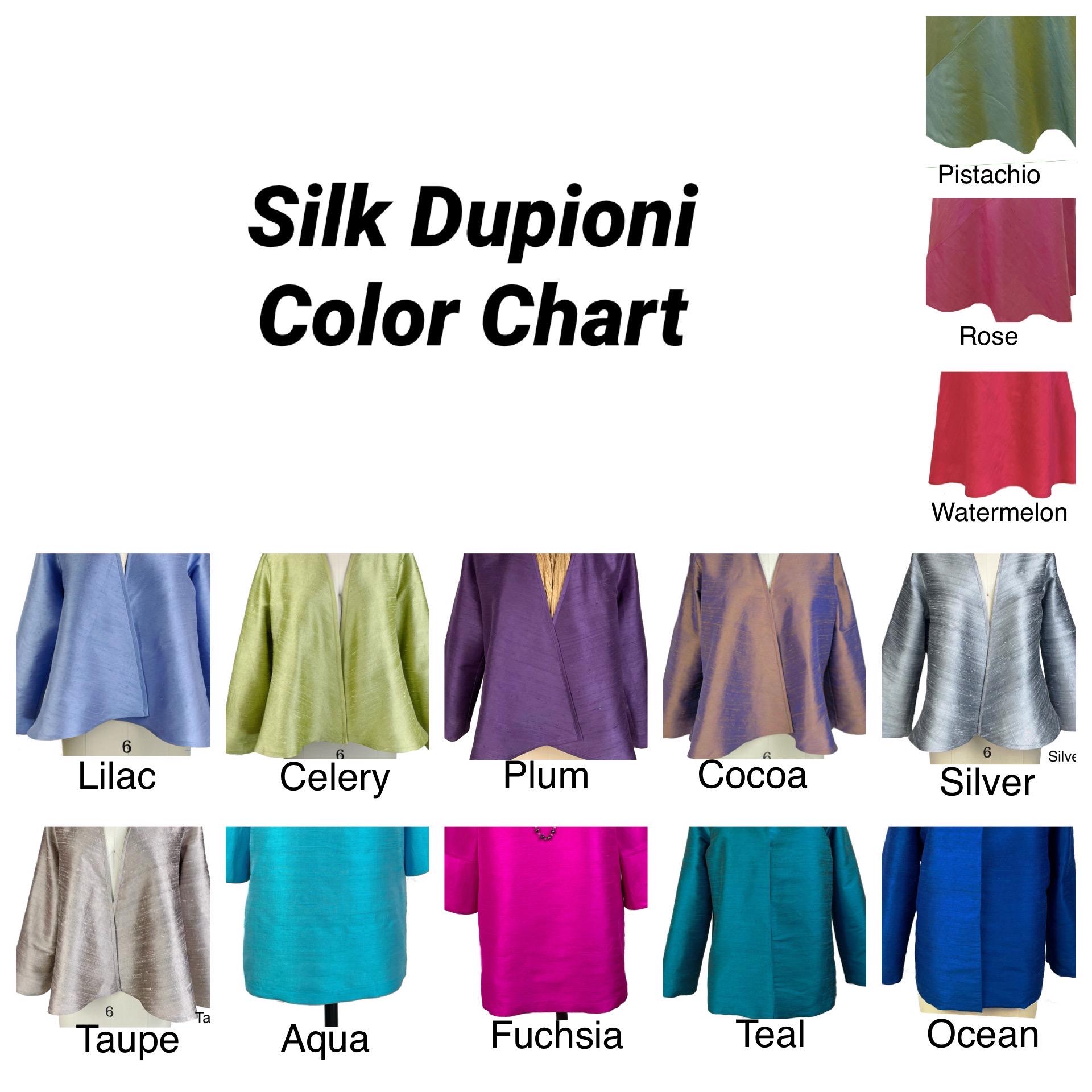 Silk Evening Jacket, Swing Style No-button Silk Jacket, Elegant