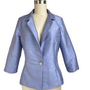 Silk Jacket Semi Fitted Short Style , One-button 3/4 Sleeve,  Classic Jacket  for Day or Evening,  Special Occasion Silk Dupioni Jacket