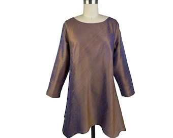Silk Bias Cut Tunic, Casual and Elegant Relaxed Fit Silk Top for Special Ocassions and Weddings, Washable Silk Dupioni Fabric