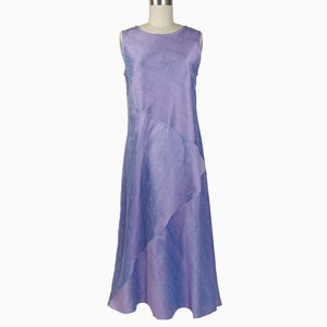 Silk Dress Bias Cut, Loose Fit Sleeveless Mid Calf Length Dress, Special Occasions and Weddings, Summer Dress,  Washable Silk Dupioni Fabric