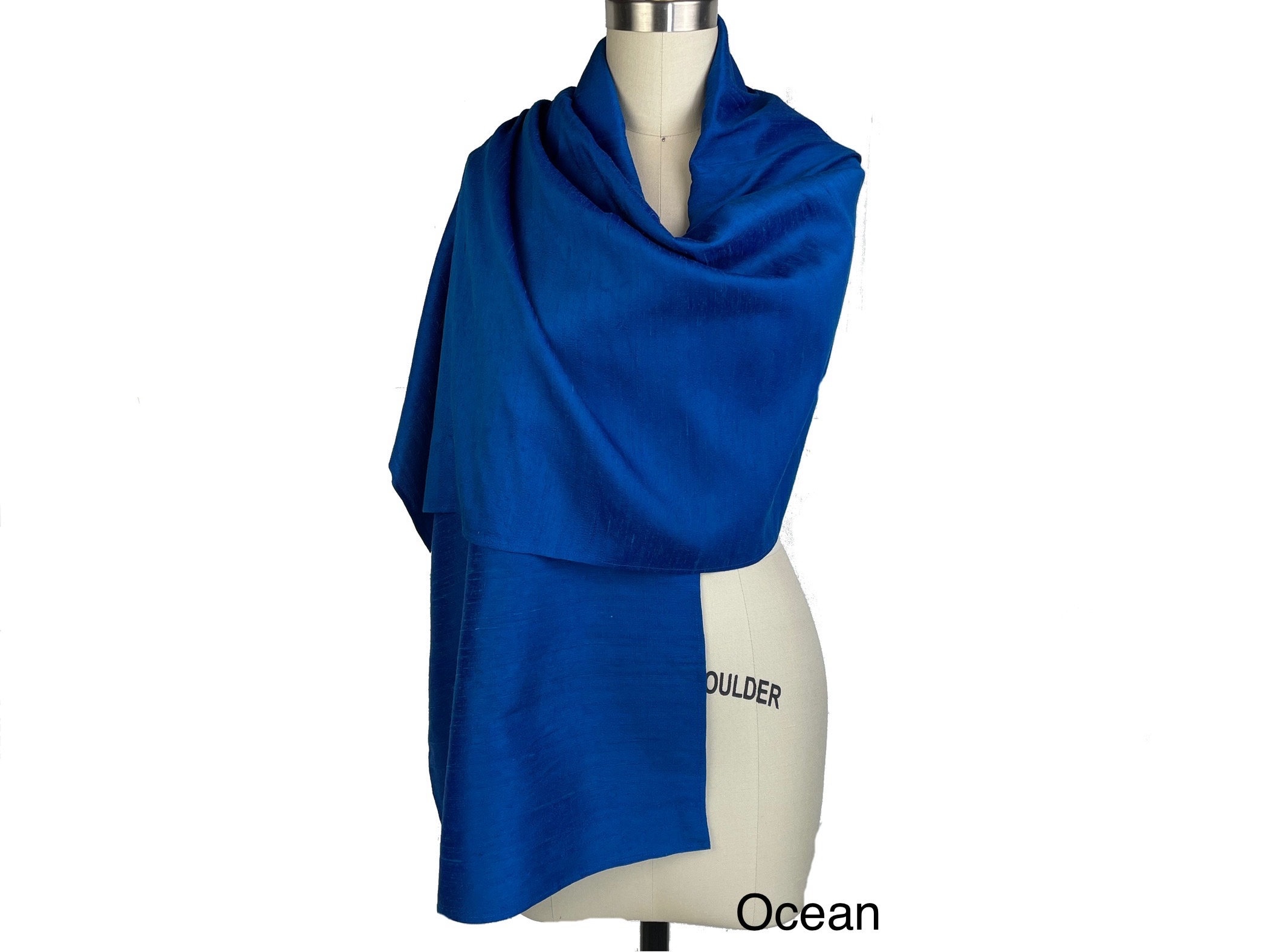Silk Dupioni Evening Wrap, Cover Up for Special Occasions and Weddings, Large 70"x20" Scarf in Pure Silk