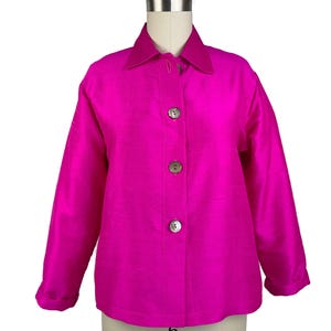 Silk Jacket, Casual Short Loose Fit Style, Silk Dupioni Classic Jacket for Evening or Daytime, Washable Silk Dupioni Fabric