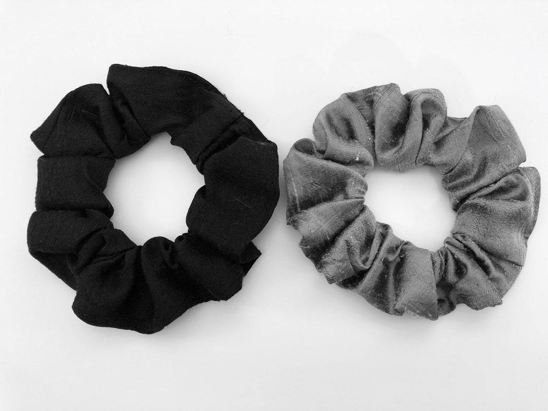 Silk Scrunchies 2pack Silk Dupioni Scrunchies Luxury Silk Etsy
