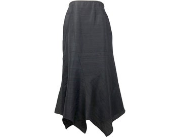 Silk Skirt Hi-Low Style, Mid Length Skirt for Special Occasions, Elastic Waist with SIde Zip, Washable Silk Dupioni