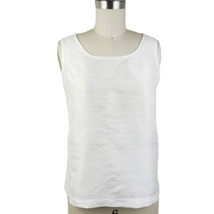 Ann Taylor Tank Top Women Siz XL White Black Scoop Neck Shirt Summer  Lightweight