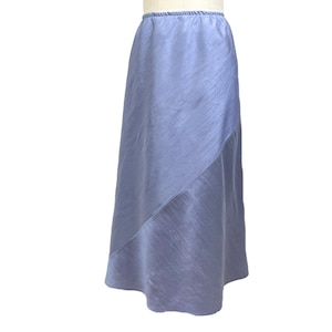 Silk Skirt Bias Cut, Mid-length A-line skirt, Easy Fit Elastic Waist, Elegant Simple Skirt for Special Occasion and Day Wear, Summer Skirt