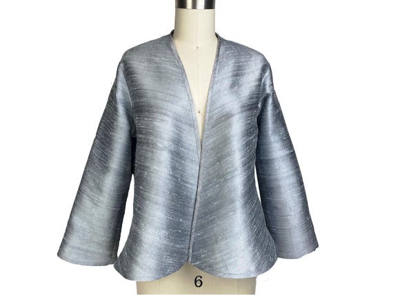 50s シルク スモーキングジャケット　スイス製　SOIE SILK Silk Evening Jacket, Swing Style No-button Silk Jacket, Elegant