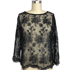 Lace Fabric Top Elegant Lace Tunic Black Lace Fabric Lace - Etsy