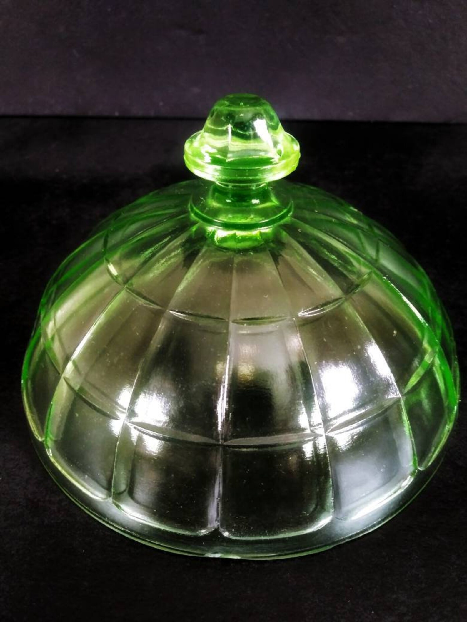 Antique uranium glass Hazel Atlas dome butter dish Etsy