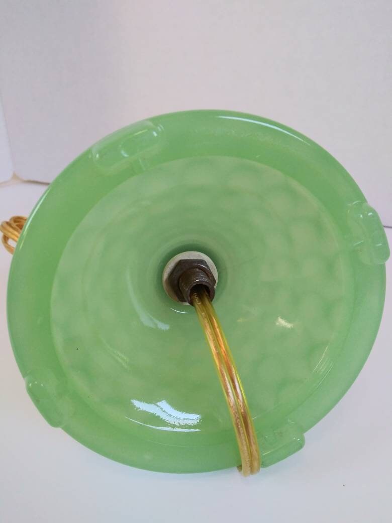 Antique jadeite hobnail lamp restored Etsy