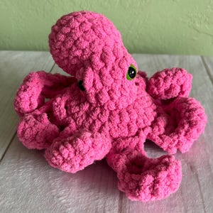 Pink Crochet Octopus Plush: Handmade Amigurumi Toy, Nursery Decor