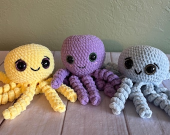 Crochet Octopus Plush: Handmade Amigurumi Toy, Sea Creature Desk Pet Gift