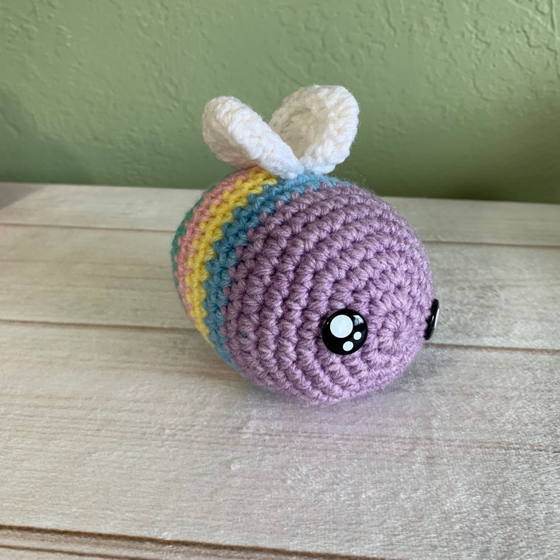 Crochet Rainbow Bumblebee Plushie: Colorful Amigurumi Toy, - Etsy