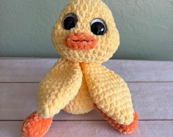Yellow Crochet Duck Plushie: Handmade Amigurumi Toy