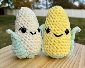 Crochet Corn Plushie: Handmade Amigurumi Toy, Vegetable Gift for Farm Lovers
