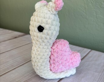 Crochet Heart Snail Plushie: Amigurumi Valentine Love Plush