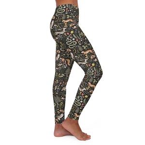 Forest Animals Women's Spandex Leggings, Nature Leggings, Animal Leggings, Skinny Fit, Durable And Stretchy Fabric - XS-2XL