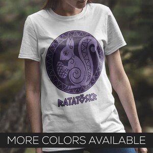 White Ratatoskr Unisex Cotton Tee, Squirrel, Norse Pagan Mythology, Viking T-Shirt  - Bella+Canvas 3001, S-3XL