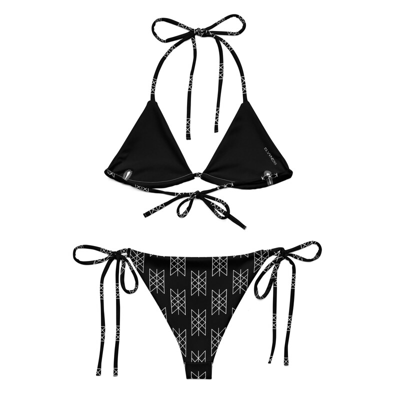 Black & White Web Of Wyrd String Bikini