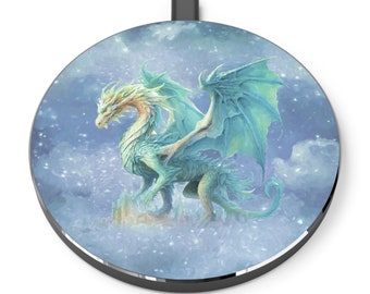 Dragon Wireless Charger, Fantasy Art iPhone and Android Charger, Mobile Phone Charging Pad, Cell Phone Accessory, Office and Desk Decor