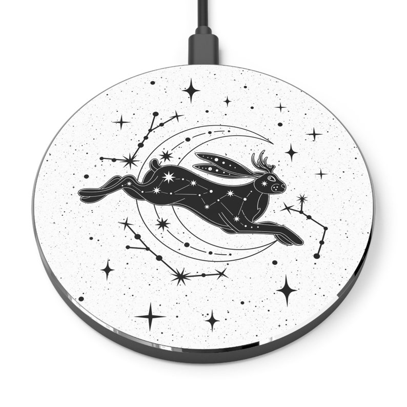 White Celestial Jackalope Wireless Charger