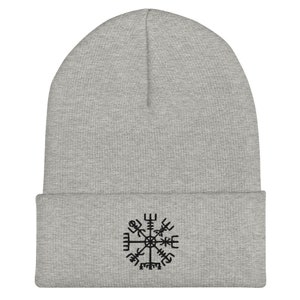 Embroidered Vegvisir Cuffed Beanie