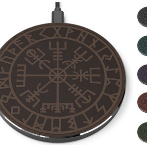 Runic Vegvisir Phone Charger, Viking Compass, Norse Pagan, Viking Runes, iPhone and Android Charger, Cell Phone Accessory, Various Colors