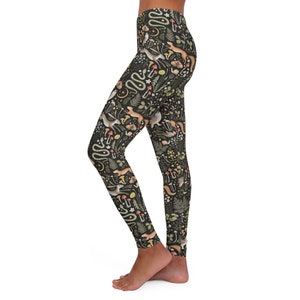 Forest Animals Women's Spandex Leggings, Nature Leggings, Animal Leggings, Skinny Fit, Durable And Stretchy Fabric - XS-2XL