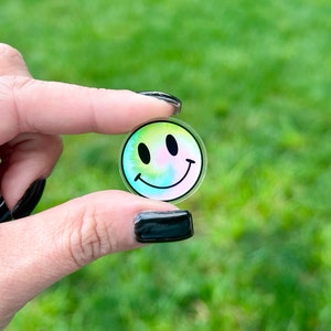 Rainbow Smiley Face Acrylic Pin