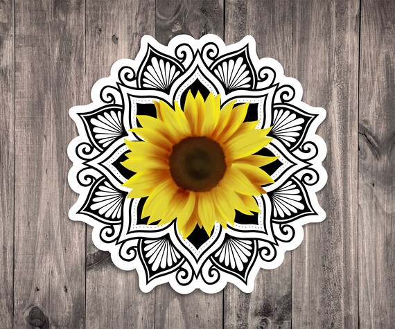 Download Sunflower Mandala Sticker Etsy